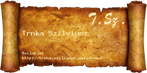 Trnka Szilviusz névjegykártya